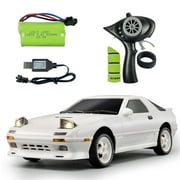 LDRC LD1802 RX7 1/18 RC Drift Car 2.4G 2WD RC Car with LED Lights 10km/h Rechargeable Drift Racing Car