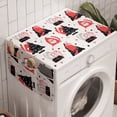 thumbnail image 1 of Winter Washing Machine Organizer, Big Cats Preparing at Christmas Time Holiday Celebration Joyous Winter Times, Anti-slip Fabric Top Cover for Washer and Dryer, White and Coral, by Ambesonne, 1 of 1