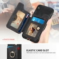 thumbnail image 2 of Wallet Case for iPhone X / XS, Ring Holder Kickstand Retro Premium Leather Credit Card Holder [ RFID Blocking ] Case with Wrist Strap Back Magnetic Clasp Flip For iPhone X / XS, Black, 2 of 14