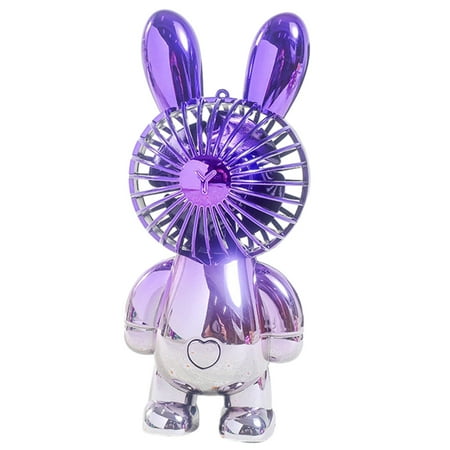 

Little Rabbit Gradient Color Electroplating Handheld Lighting Charging Fan
