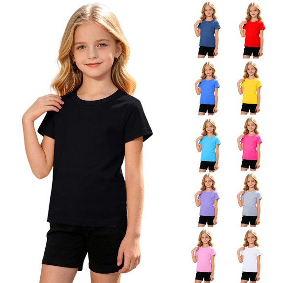 Gyexs 2T Girls Summer Clothes 2 Piece Matching Short Sets School Short Sleeve Shirt and Shorts Outfit White 2-3 Years