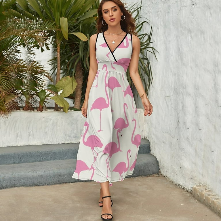 Flamingo Pattern Art Sleeveless Dress Women's Summer Suit Dresses for Women  2025 Luxury Party Dress - Walmart.com