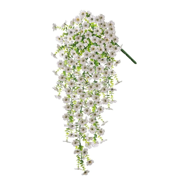 Flor de vid violeta artificial, planta violeta colgante falsa para primavera, verano, interior, exterior, pared, hogar, jardín, patio, boda, fiesta, decoración