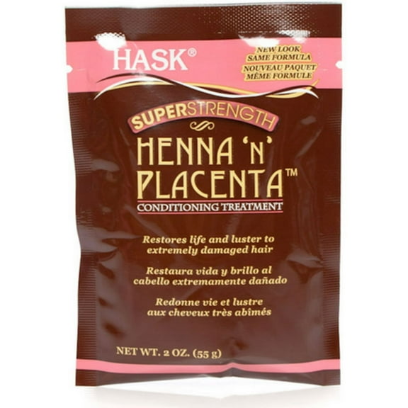 Hask Henna 'n' Placenta Super Strength Treatment Pack, 2 oz (Pack of 2)