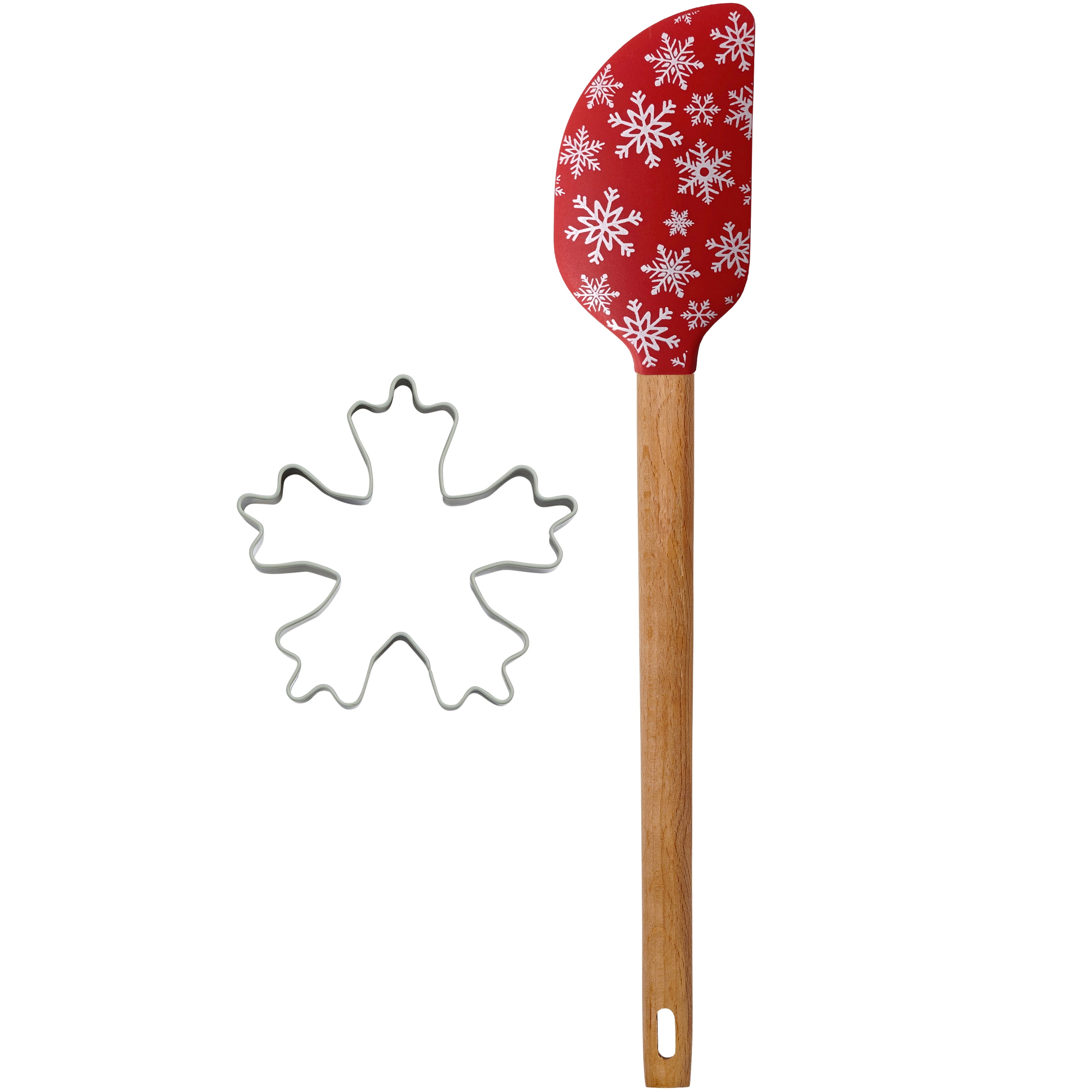 Holiday Time Christmas Tree Truck Silicone Spatula & Cookie Cutt low