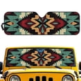 thumbnail image 2 of Yuyamidu Aztec Navajo Windshield Sun Shade Compatible with Wrangler JK JKU TJ 1997-2018, Foldable Sun Visor Blocks UV Rays, 2 of 7