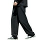 thumbnail image 1 of Pantalones de vestir holgados con pliegues para hombre, cintura elástica, mezcla de poliéster y algodón, para ocasiones formales y casuales (S-XL), 1 of 5