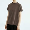 thumbnail image 4 of Yuyuzo T-Shirts pour Femmes à Manches Courtes, Col Rond, T-Shirts Basiques, Hauts Amples Décontractés d'Été, Chemisiers Unis, 4 of 7