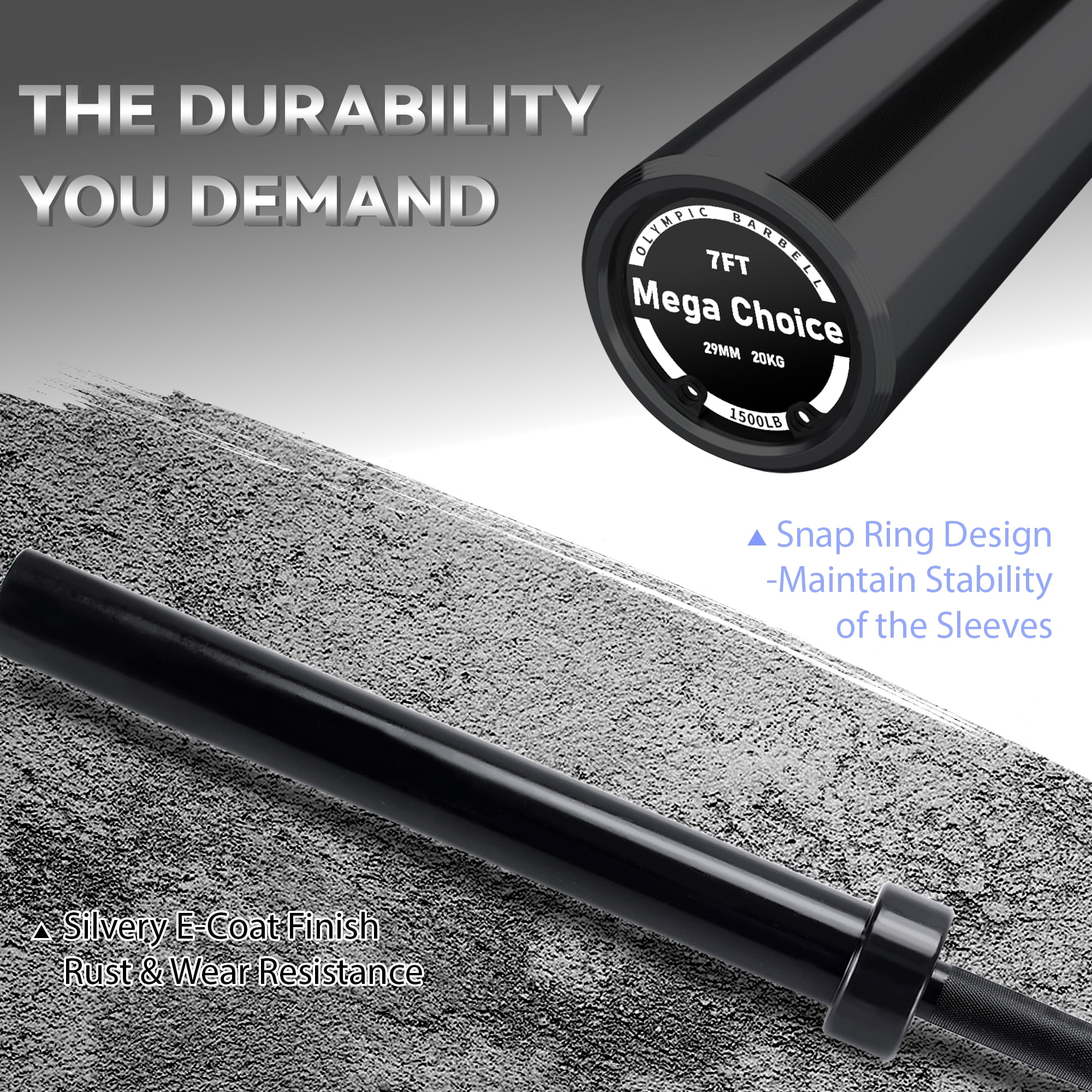 7FT/4 ft  Barbell Bar for Strength Training,Heavy Duty Home Gym Barbell Bar with Anti-Slip Knurling for Squats, Curls, Deadlifts, Presses, Hip Thrusts,700LB to 1500LB Capacity