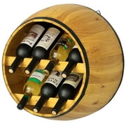 Vintiquewise QI003949 19.25 x 10 in. Wooden Hanging Wine Barrel Wine Rack, Brown