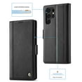 thumbnail image 2 of SaniMore for Samsung Galaxy S24 Ultra 2024 Case, PU Leather Magnetic Flip Folio Shell with Card Holders RFID Blocking Kickstand Shockproof TPU Magnetic Closure Business Cover, Black, 2 of 10