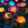 thumbnail image 1 of Luces solares para jardín WDTPro, paquete de 8 unidades, 7 colores cambiantes, rosa, 1 of 7