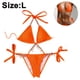 thumbnail image 2 of Conjunto de bikini de triángulo con lazo lateral y cuello halter para mujer, traje de baño de 2 piezas con tiras, 2 of 5