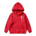 thumbnail image 1 of GDREDA Chandails en Molleton pour Enfants à Manches Longues avec Poche, Veste à Capuche Rouge, 3-4 Ans, 1 of 6
