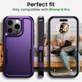 thumbnail image 2 of for iPhone 16 Pro Case, [Shockproof] Military Grade Proof Protection [Dropproof] Rugged Protective Heavy Duty Phone Case Cover for iPhone 16 Pro (Purple), 2 of 14