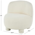 thumbnail image 3 of DecMode Polyester Rounded Barrel Lounge Chair, Cream, 3 of 9
