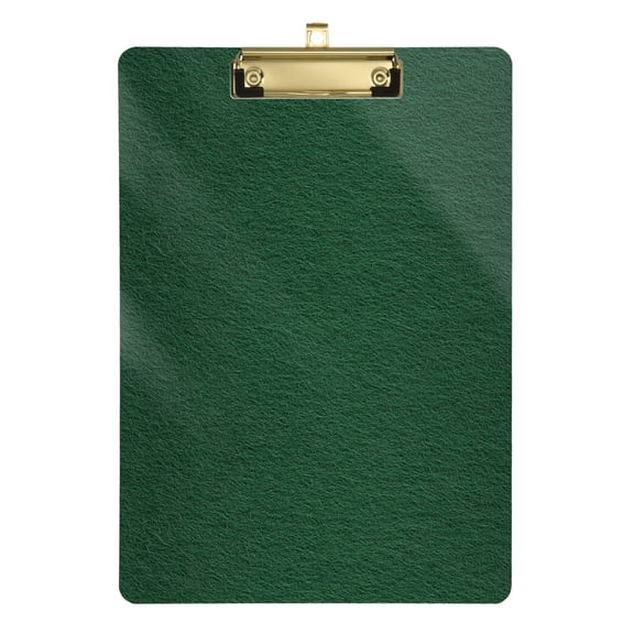 Plastic Clipboard Acrylic Hanging Clip Board with Gold Low Profile Office School Supplies 12.5x9 Dark Green Felt