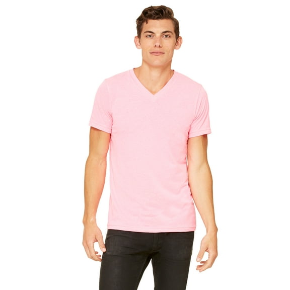 Bella Canvas Unisex Jersey Short Sleeve V-Neck Tee , 3005CVC , Neon Pink , X-Large