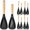 Black 8Pcs, variant on 4 count Spatula Set with Wooden Handle, Cooking Spoon Spatula Multipurpose Kitchen Utensils for Mixing, Scraping, Serving, Heat Resistant, Non-Stick Safe, 2 Large 13.4"+ 2 Small 11.4"