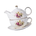thumbnail image 1 of Porcelain Teapot and Cup Set Ceramic Tea Kettle Heat Resistant Unique Gift Flower Pattern Coffee Maker Kettle for Restaurant, 1 of 8