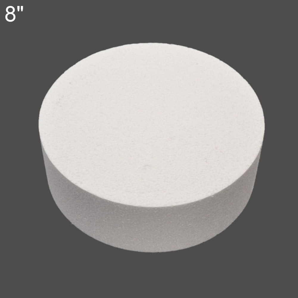 Dengjunhu 1PC Cake Foam Dummies for Wedding Supplies, Baby Shower, Birthday, White Foam Rounds