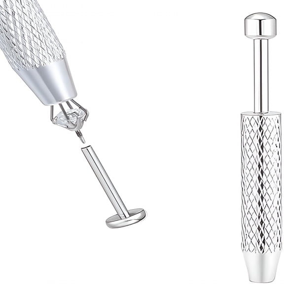 EXLEAF Piercing Ball Grabber Tool for Changing Jewelry, 4-Claw Flat Back Earring Applicator, Threadless Insertion Pin for Ear Nose Lip, Compact Body Jewelry Stretching Kit