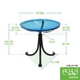 thumbnail image 2 of Achla 14" Teal Crackle Glass Birdbath With Tripod Stand, 2 of 2