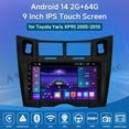 thumbnail image 2 of 2+64GB Android 14 Car Radio Stereo for Toyota Yaris XP90 2005-2010, 9 Inch Wireless CarPlay Android Auto GPS Nav WiFi Bluetooth DSP FM RDS SWC, 2 of 15