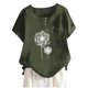 thumbnail image 2 of Fiudx Ropa de Mujer Moda Mujer Cuello Redondo Manga Corta Blusa Camiseta Impresión Suelta Tops, 2 of 5
