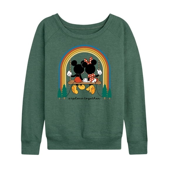 Mickey & Friends - Explore Together Rainbow - Women's Lightweight French Terry Long Sleeve Shirt
