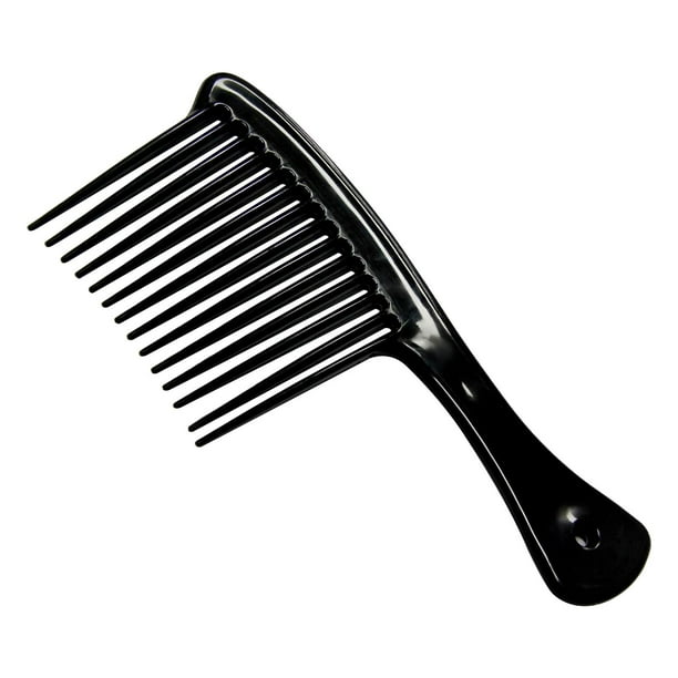 Peine para el cabello, peine para peinar con mango grande, herramienta para peinar el cabello rizado mojado Negro