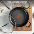 thumbnail image 2 of T-Fal E76597 Ultimate Hard Anodized Nonstick Thermo-Spot Heat Indicator Deep Saute Pan Fry Pan with Glass Lid Cookware, 10-Inch, Gray Visit The Tefal Store, 2 of 7