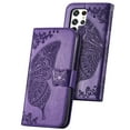 thumbnail image 2 of Samsung Galaxy S21 FE Wallet Case, Mantto Bling Butterfly Flower PU Leather Flip Phone Cover Credit Cards Slot Shockproof Protective Kickstand Case for Samsung Galaxy S21 FE, Purple, 2 of 13