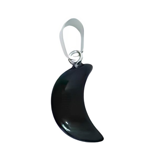 sweethay Colgantes de piedra de cristal con forma de luna, collares exquisitos, , accesorios de gotas para los oídos, joyería DIY, regalos Accesorio para el cabello Obsidiana