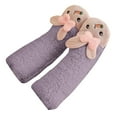 thumbnail image 4 of iHPH7 Slipper Socks for Women Warm Fuzzy Socks Crew Socks Slippers Socks for Women Sleep Socks Gifts for Women Comfortable Socks for Women Light Violet One Size, 4 of 4
