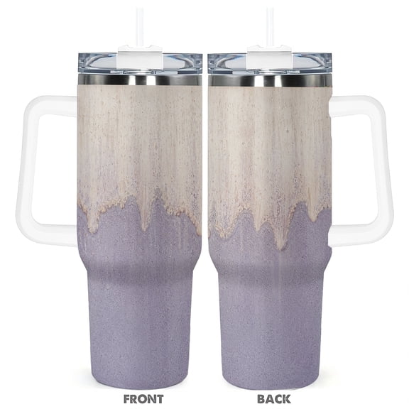 40oz Modern Rustic Abstract Insulated Travel Tumbler with Handle Straw Lid Car Cup Coffee Mug Gift