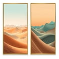 thumbnail image 2 of Designart "Sands of the Desert II" Desert Framed Wall Art Set Of 2 - Beige Landscapes Framed Canvas Set For Living Room Decor, 2 of 7
