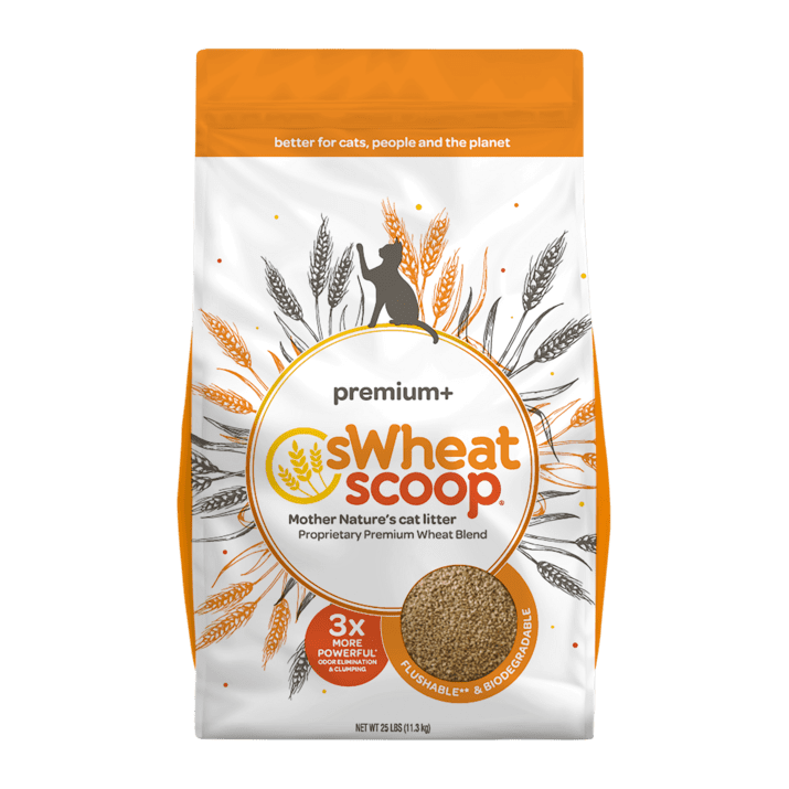 sWheat Scoop Premium + Natural Clumping Wheat Cat Litter, 25lb