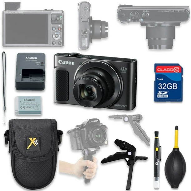 Canon PowerShot SX620 HS Digital Camera(black) with 32GB SD Memory Card