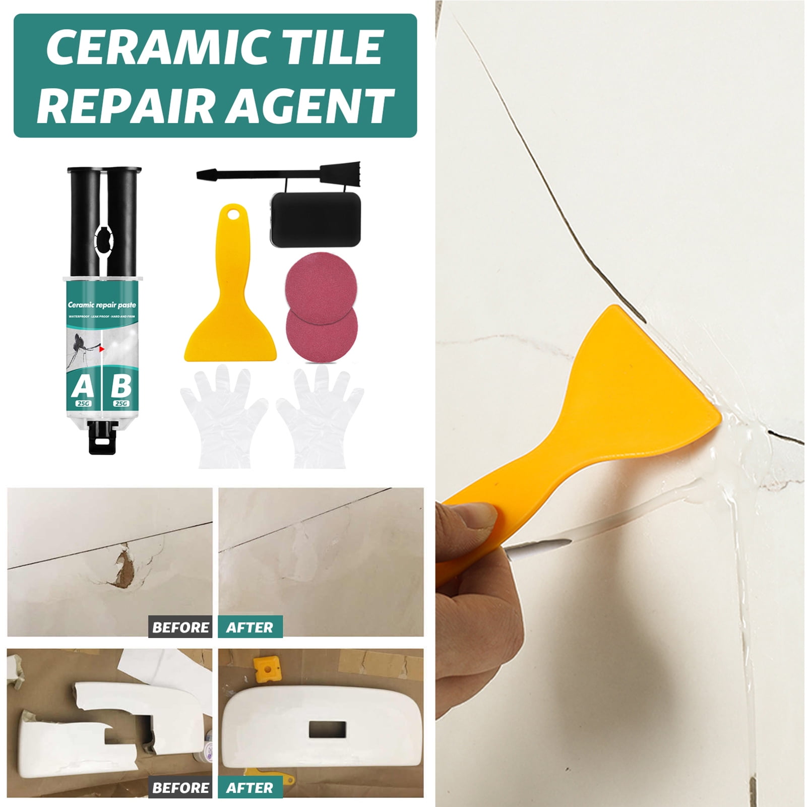 Waterproof Floor Tiles Repair Paste Instant Ceramic HOT Adhesive Practical Q9A4 