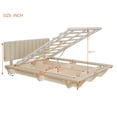 thumbnail image 2 of Harper & Bright Designs Queen Size Lift Up Floating Bed Frame with LED Light and USB Port, Velvet Upholstered Queen Hydrualic Platform Bed with Headboard, Beige, 2 of 14