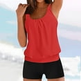 thumbnail image 2 of Women's Tankini Bathing Suits Sport Athletic Two Piece Swimsuits for Women Loose Tank Top with Shorts Swimwear Red 4XL, 2 of 5