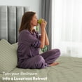 thumbnail image 4 of Lux Decor Collection Twin Bed Sheets, Deep Pocket Fitted Sheet, Flat Sheet & Pillowcases Bedding Set - Green, 4 of 10