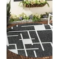 thumbnail image 2 of Unique Loom Outdoor Modern Collection Area Rug - Checker (12' Round Black and White), 2 of 8