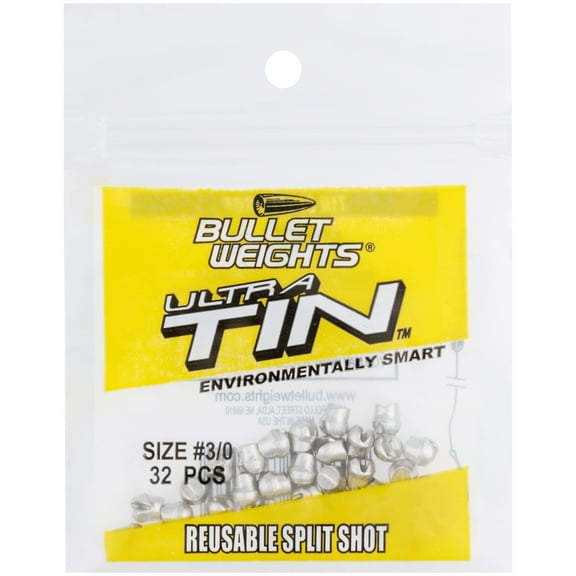 Bullet Weights® TSSR30-24 Ultra Tin™ Reusable Split Shot Size 3/0 Fishing Weights