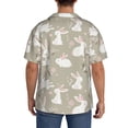 thumbnail image 3 of Uemuo Rabbit And Flower Pattern Cotton Linen Short Sleeve Shirts,Casual Lightweight Button Down Shirts,Vacation Beach Summer Tops-Medium, 3 of 7