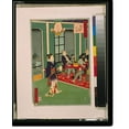 thumbnail image 2 of Historic Framed Print, Tokyo meisho sanjuroku gisen - sukiya [ongishi] Translation:Thirty-six amusements in Tokyo - foreigners at a sukiya (tea house)., 17-7/8" x 21-7/8", 2 of 9