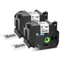 NineLeaf 2 Pack Compatible for Brother P-Touch TZe TZ Label Maker Tape TZe-261 TZ-261 36mm 1.4 in Laminated White Label Tape