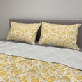 thumbnail image 2 of Yellow Flower Comforter & Sham Bedding Set, Rustic Composition with Berries Twigs Graphic Flora Nature Leaves Pattern, 3 pcs Duvet Set Microfiber Filling Quilt, 5 Sizes, Yellow White, by Ambesonne, 2 of 4