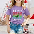 thumbnail image 2 of T-shirts Filles Garçon Fille Imprimé Dinoasur Col Rond Manches Courtes Décontractées Hauts Filles Violet 8-9 Ans, 2 of 4